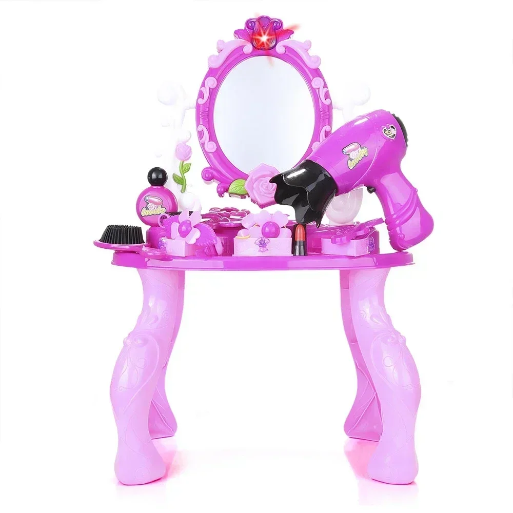 Oggetti di scena di alta qualità Regali di Natale per bambini Brithday Giocare a casa Giocattoli Set di giocattoli per trucco da toletta simulato rosa viola