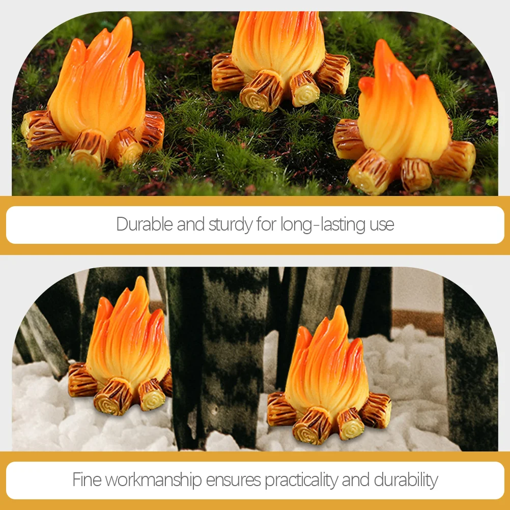 20 Pcs Fireplace Ornaments Miniature Model Resin Fake Decorations Accessories 1 6 Scale Furniture Micro Campfire