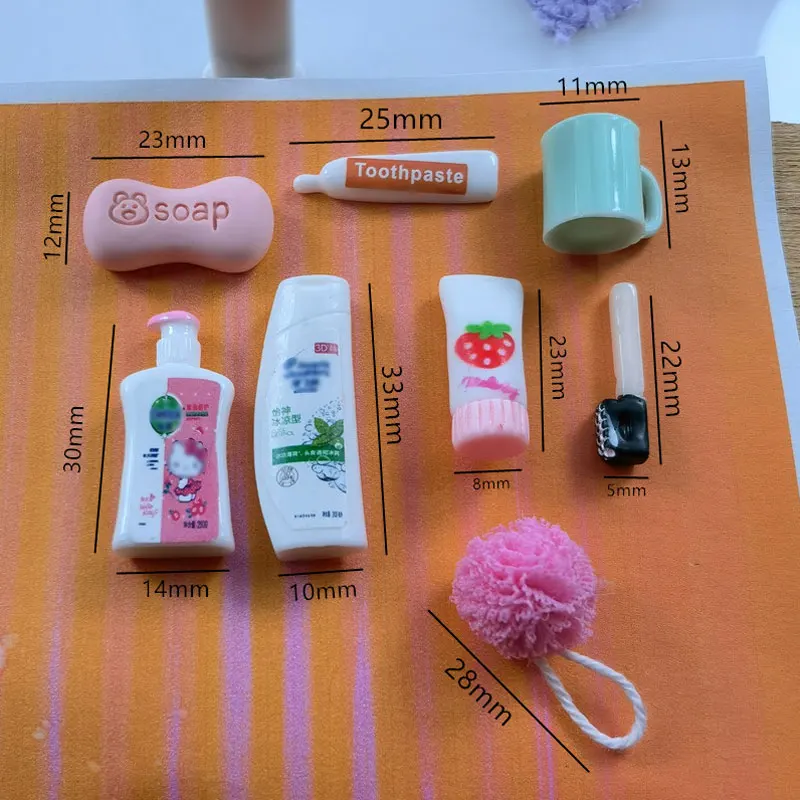 1 مجموعة مصغرة دمية اكسسوارات أدوات الزينة الصغيرة المطهر منشفة نموذج المشهد الدعائم ل Blyth OB11 دمية الحمام ديكور اللعب