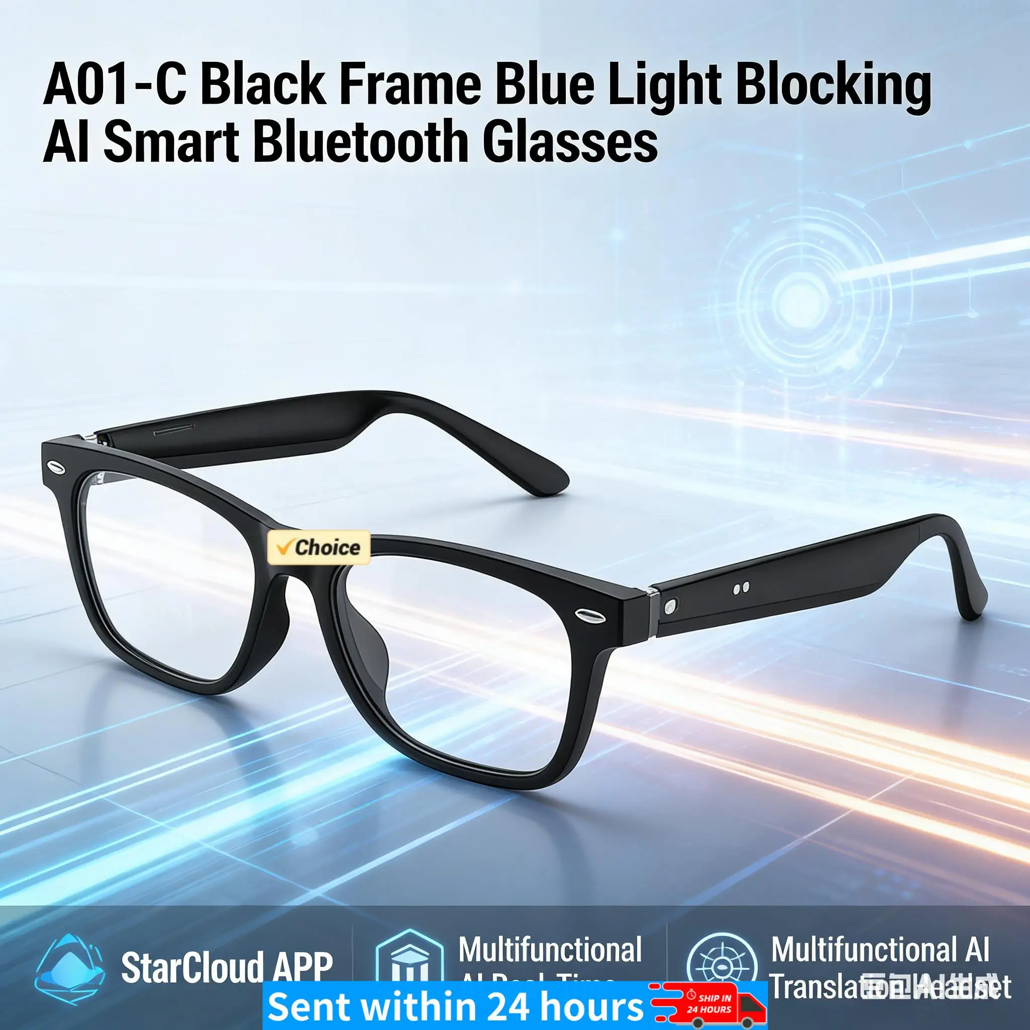 

Интеллектуальные очки для перевода речи с ИИ, умные очки, Bluetooth-совместимые беспроводные наушники, солнцезащитные очки с антибликовым покрытием для путешествий на открытом воздухе