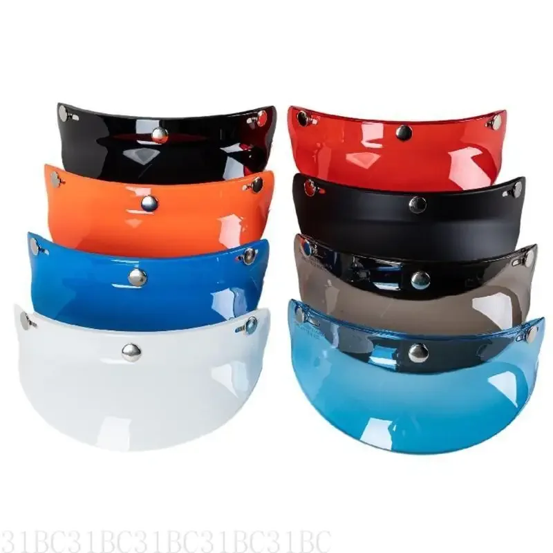 

31BC Motorcycle Helmet Bubble Visor Wear Resistant Fits for 3-snap Helmet Accessories
