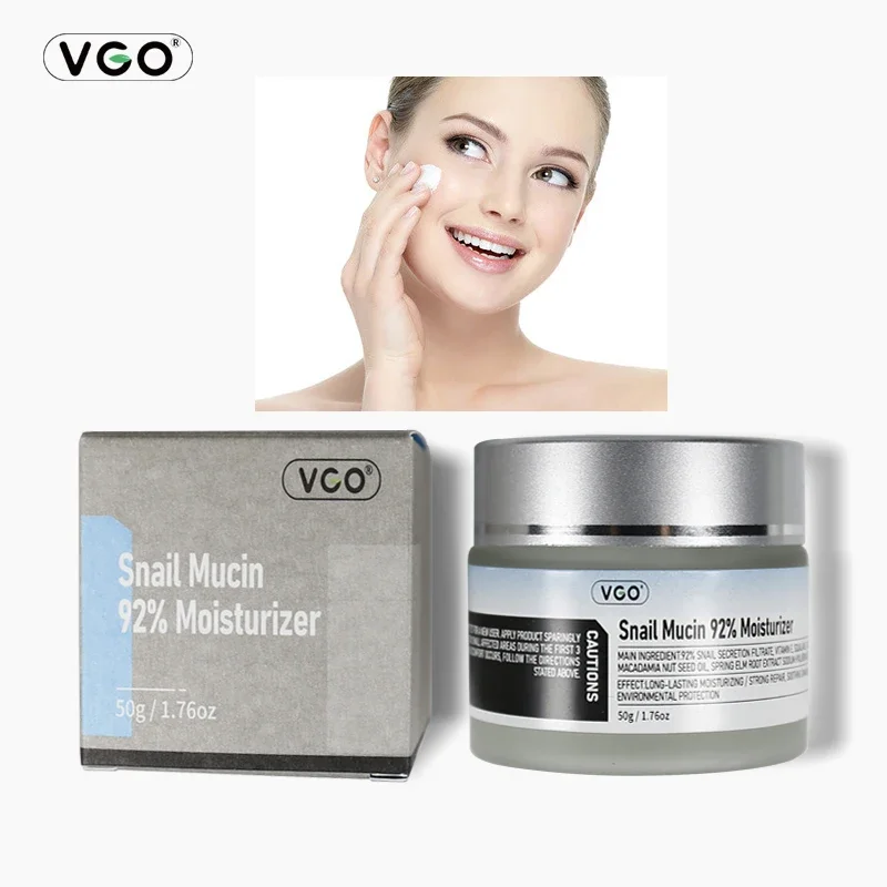 VGO Snail Mucin 92% Moisturizer Face Gel Cream for Dry & Sensitive Skin Hydrating Daily Skincare 50g / 1.76oz Cleansing Moisturi