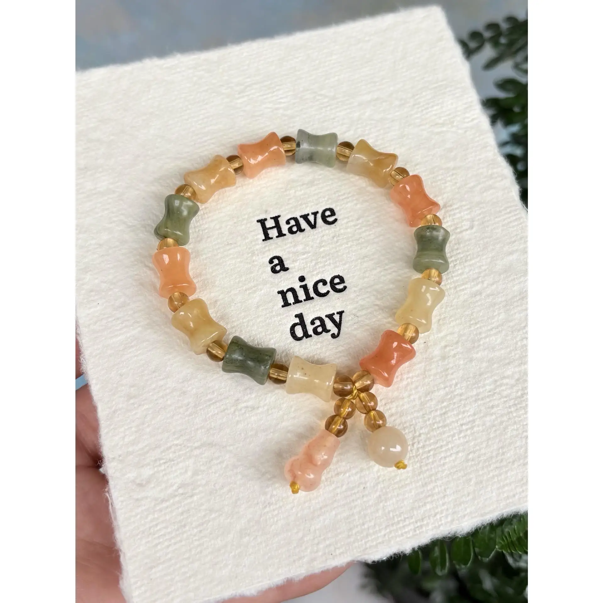Handmade Beaded Bracelet Multicolor Stone Stretch Jewelry Elegant Oriental Vintage Lightweight Daily Wear Gift for Women
