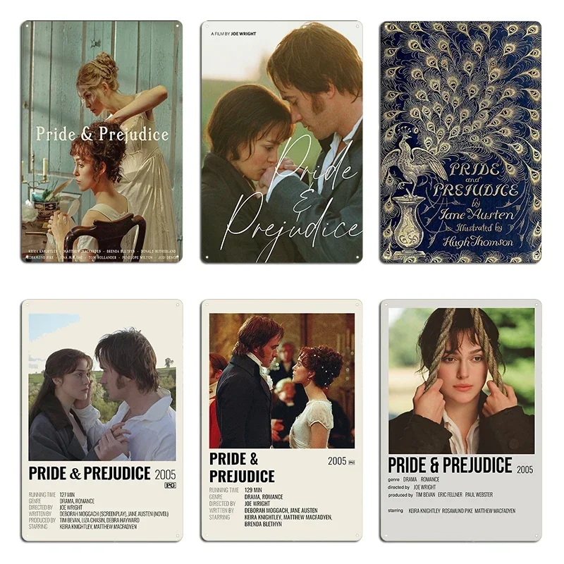 Pride And Prejudice Movie Poster Peacock Cover 2005 FILM JANE AUSTEN Metal Club Party Pub Kitchen Character Cinema Tin Sign
