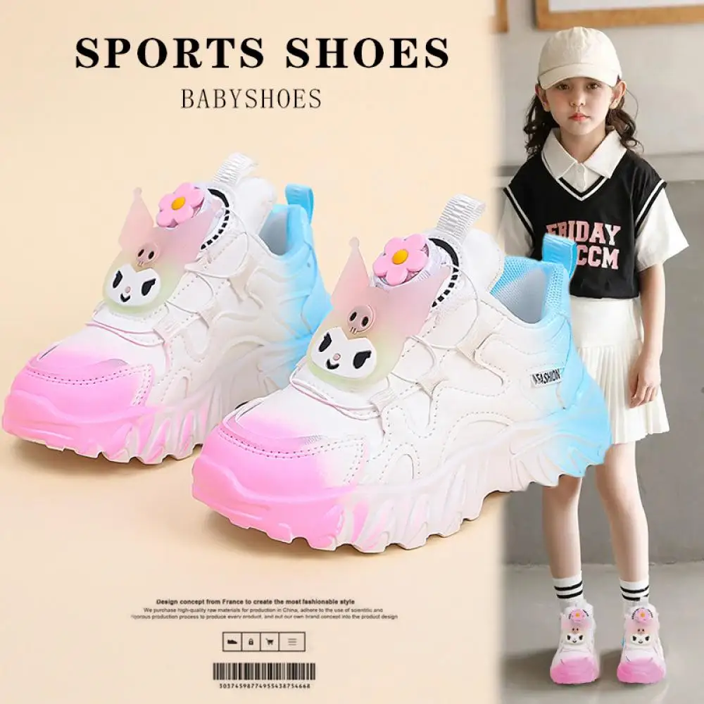 

Новая детская повседневная обувь Sanrio в стиле аниме Kawaii Kuromi, детская спортивная обувь с милыми героями мультфильмов, удобные кроссовки, подарки для девочек