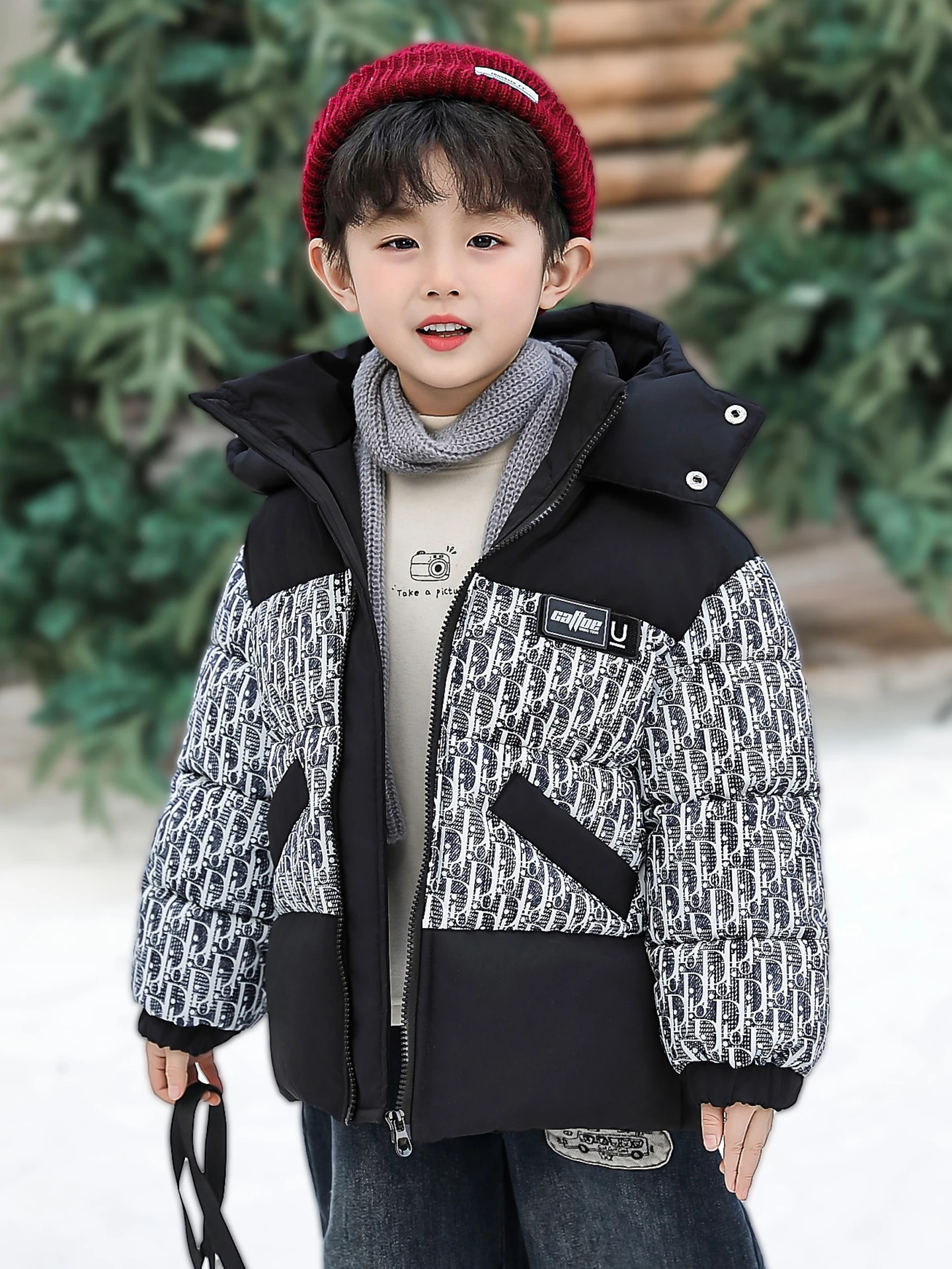 

Утепленная хлопковая куртка для мальчиков, зимняя одежда, теплый пуховик, новинка 2025 года, модная хлопковая куртка для подростков