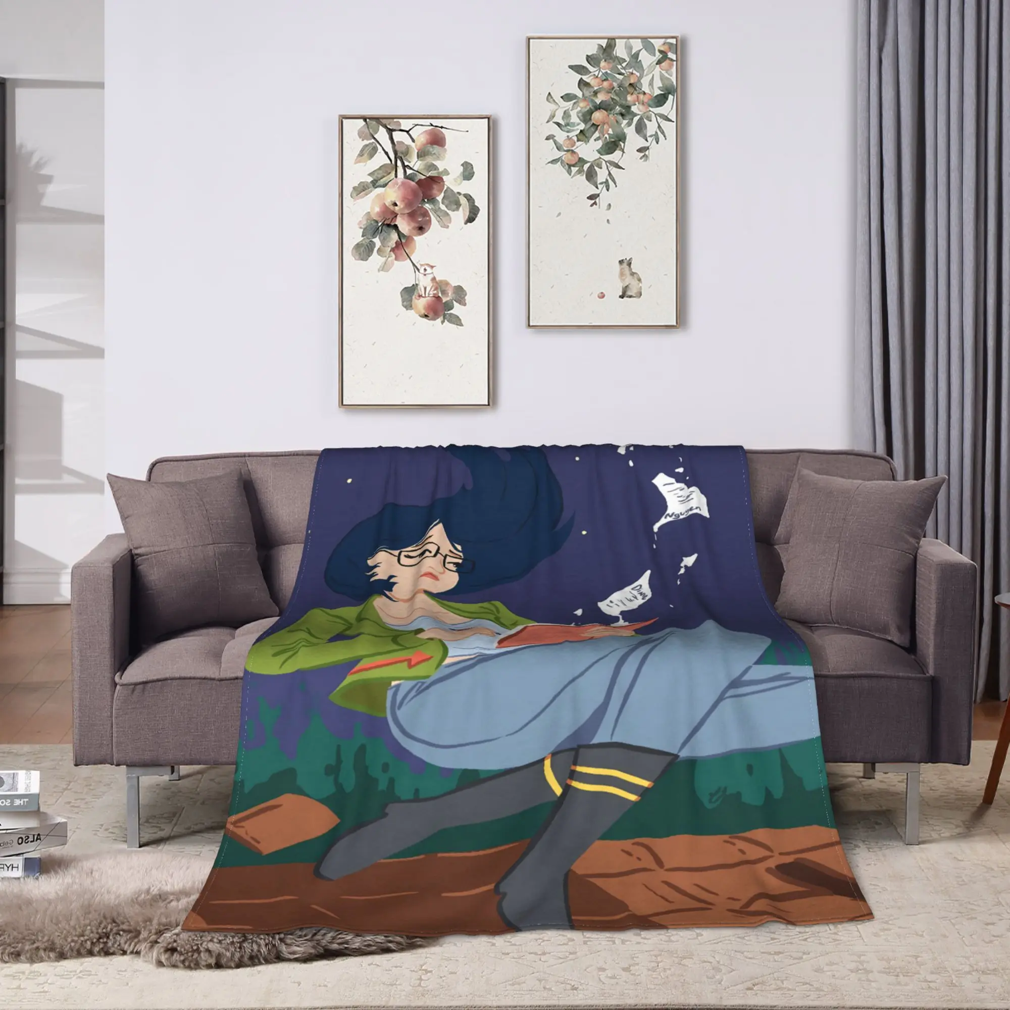 Warm Blanket Travel Moody BoJack Horseman Cigarette Smoke Throw Blanket  Flannel Bedspread For Bedroom Pattern Sofa Bed Cover