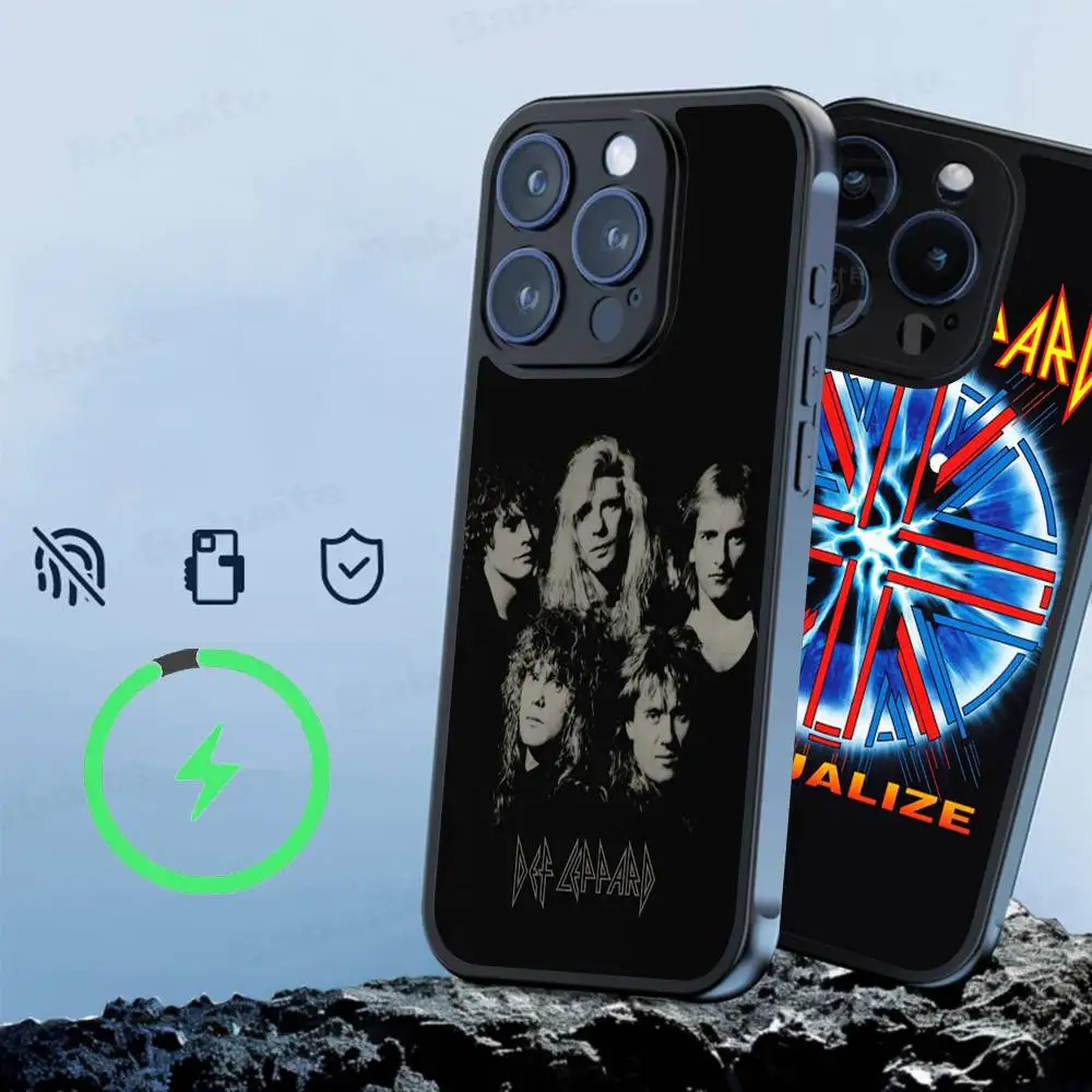 Hot Rock Band D-Def Leppard Phone Case For IPhone 16 15 14 13 12 11 17 Pro Max Plus Magnetic Wireless Cover