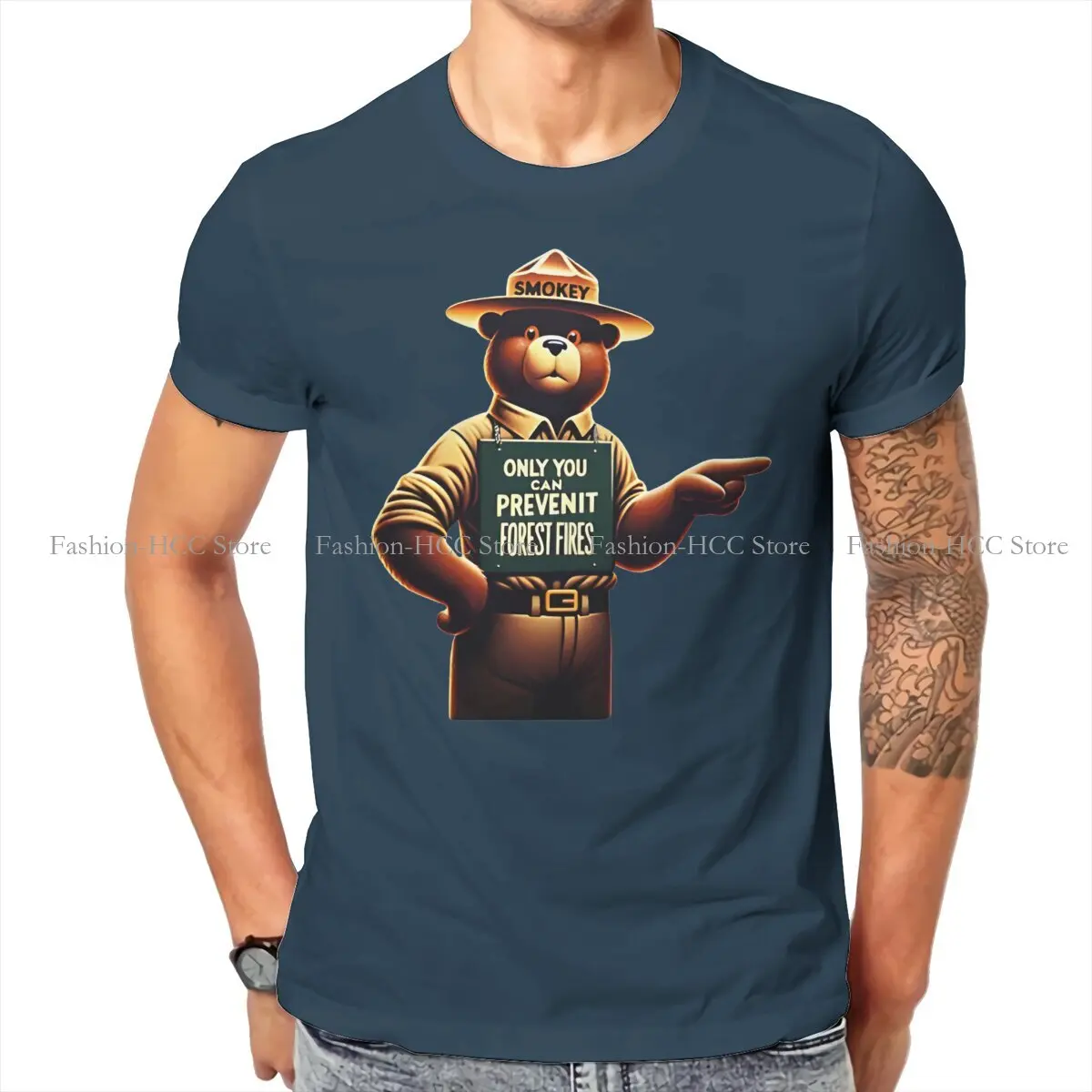 Smokey The Bear Vintage Forest Fire Prevention T Shirt Harajuku Teenager Graphic High Quality Tshirt Oversized Crewneck Blouses