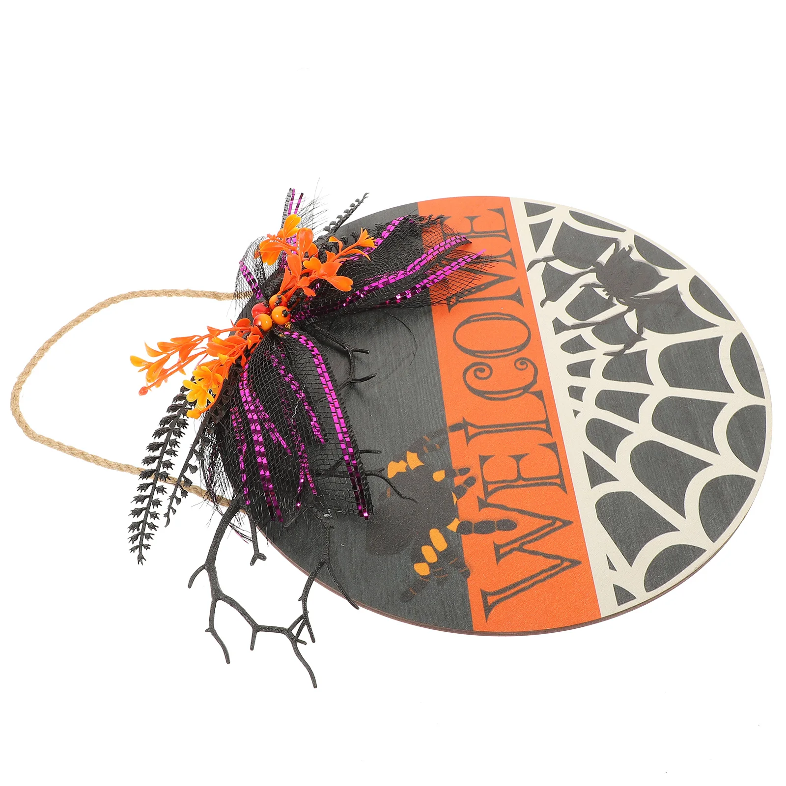 

Wooden Welcome Sign Spider Decor Door Halloween Party Signs Home Decor Lightweight Long Life Indoor Outdoor Photography