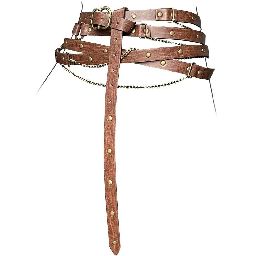 Detachable Body Chain Belt Two-Pack Punk Style Waist Belt Cross-Border Popular Personalized Combination Fashion Accessory