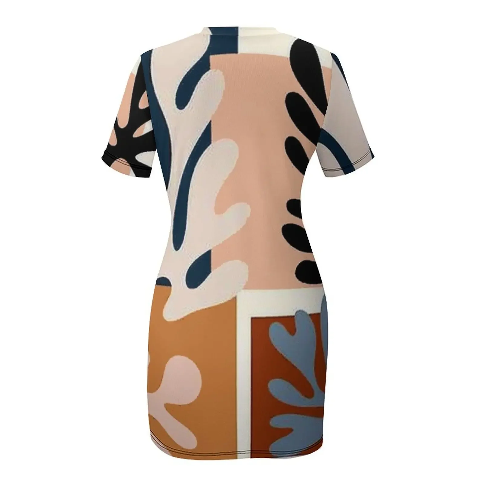 GRAND PALAIS: Vintage Matisse The Cut Outs Ausstellungs-Werbedruck Kurzarm-Kleid Damen Sommer-Maxikleid
