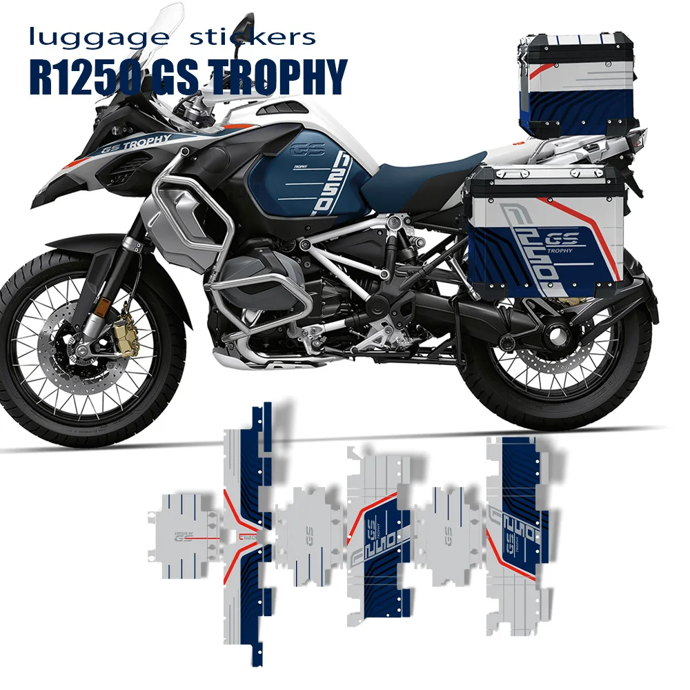 NEW R1250gs Trophy Suitcase Stickers Motorcycle Trunk Set Decals For BMW R1250GS Adventure Trophy R 1250 GS/ADV