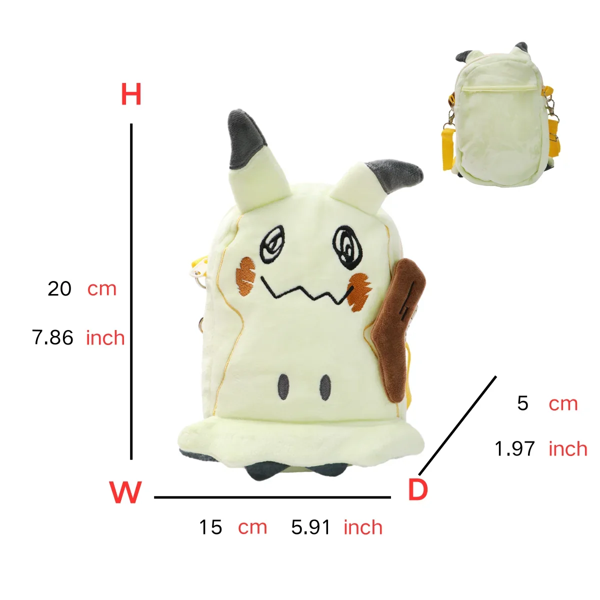 Pokemon Plüsch Rucksack Gengar Mimikyu Eevee Snorlax Charmander Charizard Mew Rowlet Stofftiere Umhängetasche für Kinder Geschenke