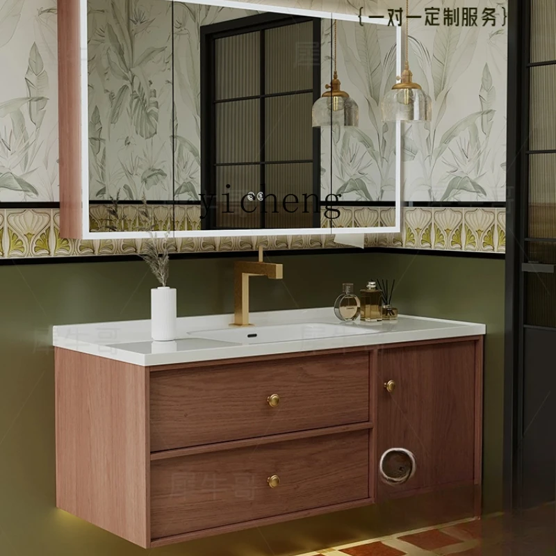 

ZK antique rock slab ceramic integrated basin, bathroom cabinet combined toilet, washstand, wash basin