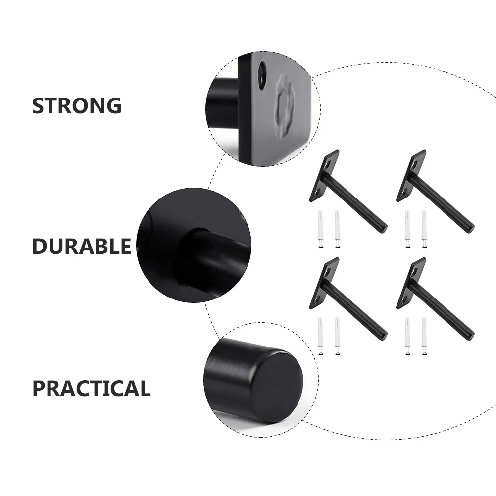 

4 set Invisible Shelf Support Bracket T Shape Heavy Duty Floating Shelf Brackets For Wall Mounted Storage Rack Display Stand