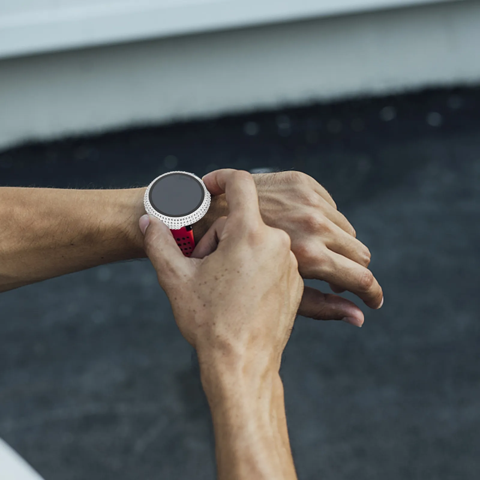 

Rhinestone Full Cover Watch Case Protective Pc Shell Compatible for Google Watch Anti-Scratch Shockproof Protector