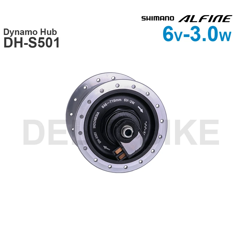 SHIMANO ALFINE - Hub Dynamo - Disc Brake  DH-S501 - CENTER LOCK - 3.0 W - Quick Release Original Parts