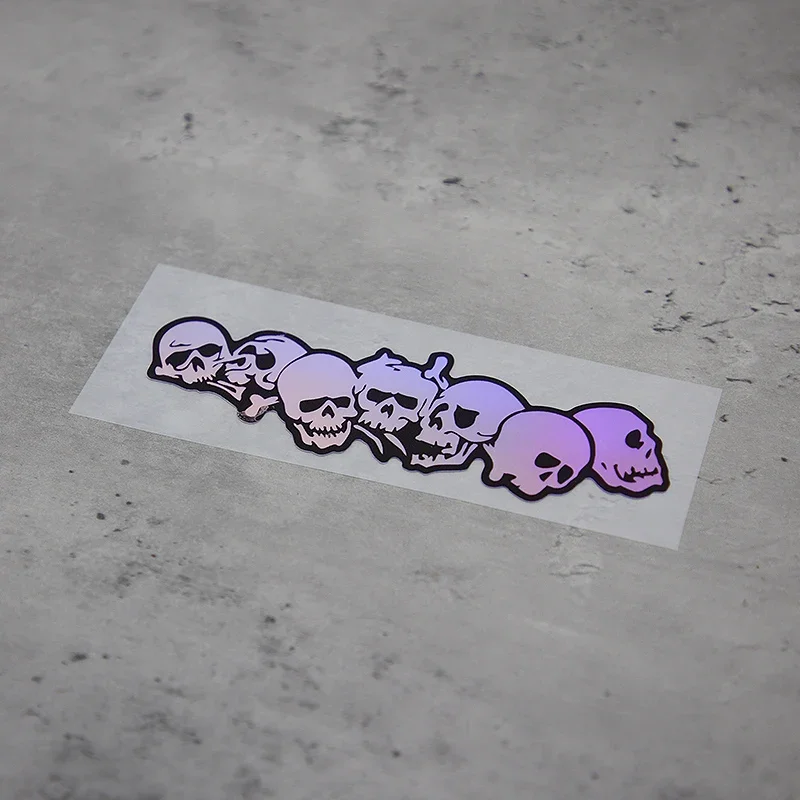 1 adesivi per auto con motivo teschio, opzioni olografiche, bianche e nere, decorazioni per auto taglienti per la personalizzazione dei veicoli