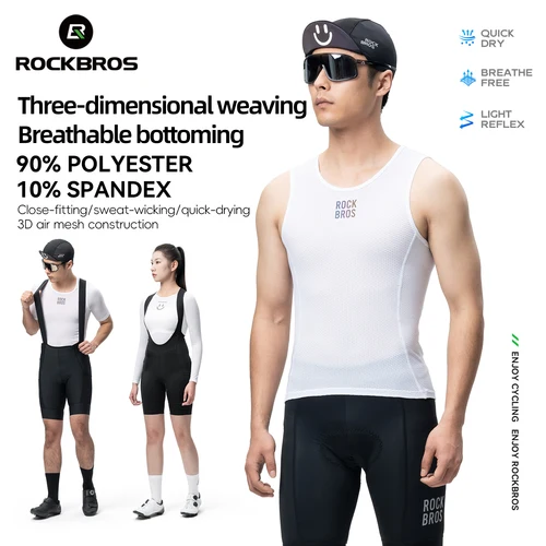 ROCKBROS Chaleco de ciclismo para hombres liviano transpirable altura alta ciclismo camiseta camiseta hombres ejercicio chaleco deportivo ropa ciclista