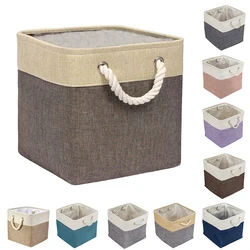 Pet Dog Toy Storage Basket Dog Canvas Bag Foldable Pet Toys Linen Storage Box Bins Toys Organizer Storage