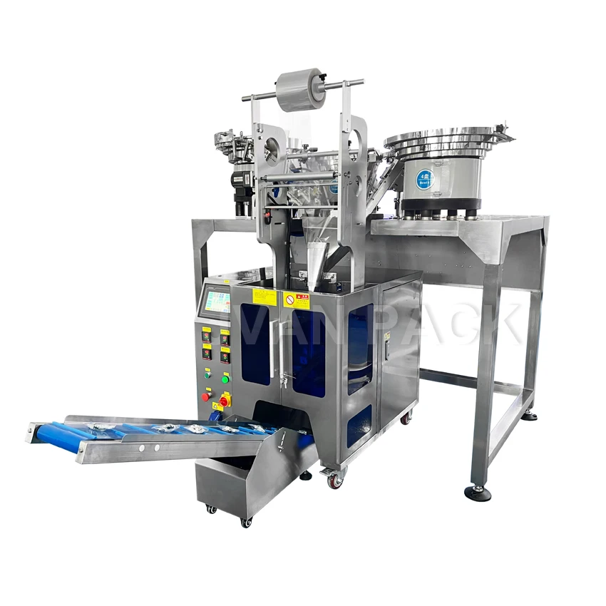 JP-320-4 Automatic Sorting Small Parts Aluminum Screws Hardware Pill Bolt Nut Candy Counting Packing Machine