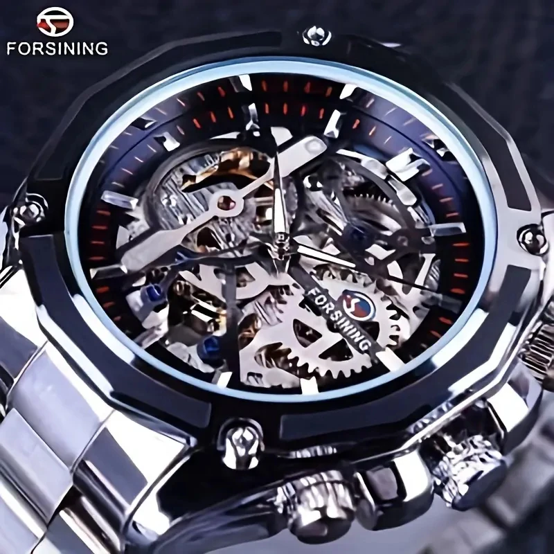 

Luxury Men's Casual Mechanical Watch, European and American Style, High-Value, Luxurious, Fashionable, Hollow Design, Best-Selling Watch, Sports Automatic Mechanical Watch, Suitable for Wearing in Various Occasions, the Best Gift for Him