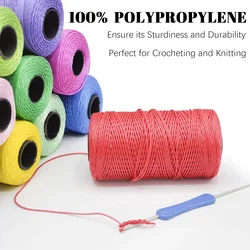 200m New Summer Crochet Yarn 1.5mm Thin Ice Silk Art Yarn Cord Thread for Hand Knitting Bag Hat Shoes Line Colorful Nylon Cord