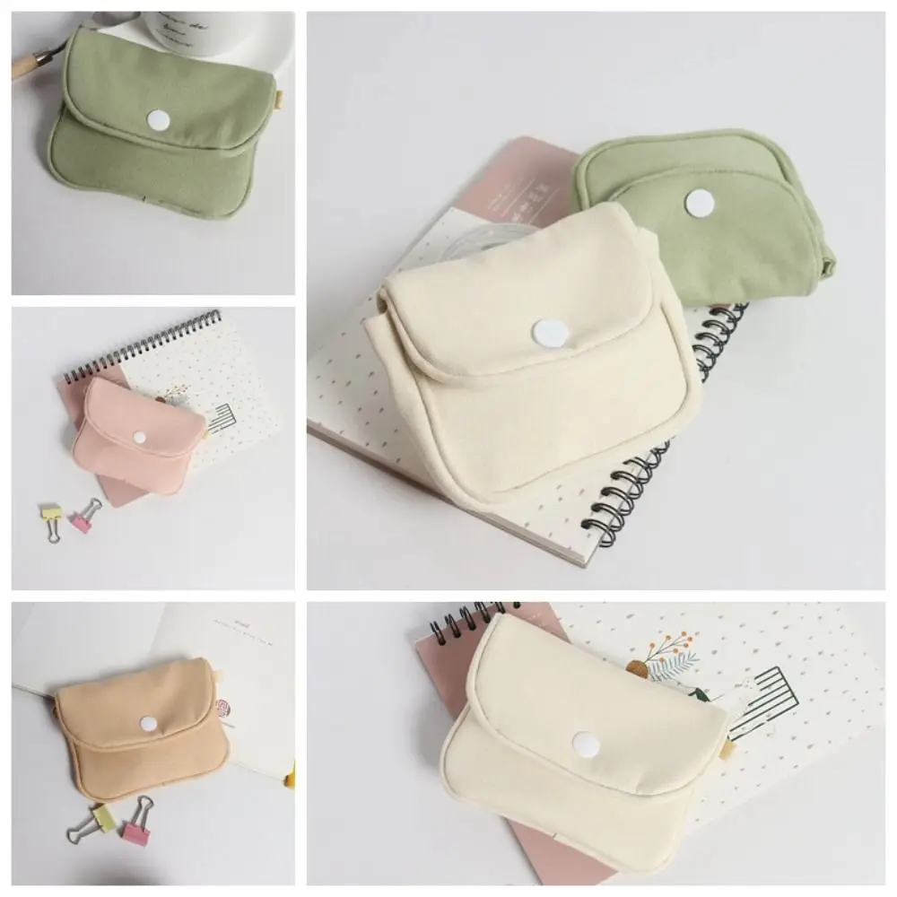 

Canvas Solid Color Coin Purse Korean Style Multifunctional Mini Cash Wallet Portable Coin Purse Cloth Envelope Wallets Women