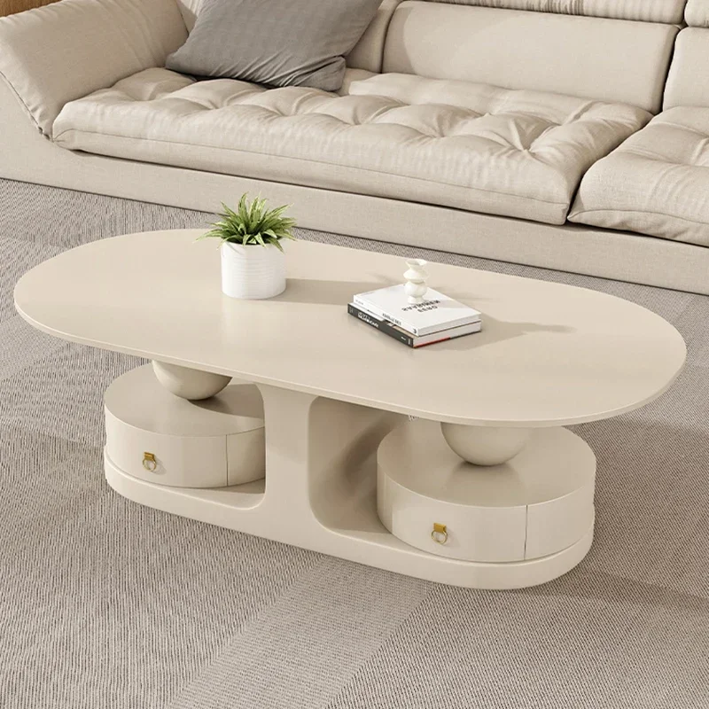 

-Aesthetic Simple Coffee Tables Modern White Modern Luxury Coffee Tables Glam Premium Table Basse De Salon Home Furniture