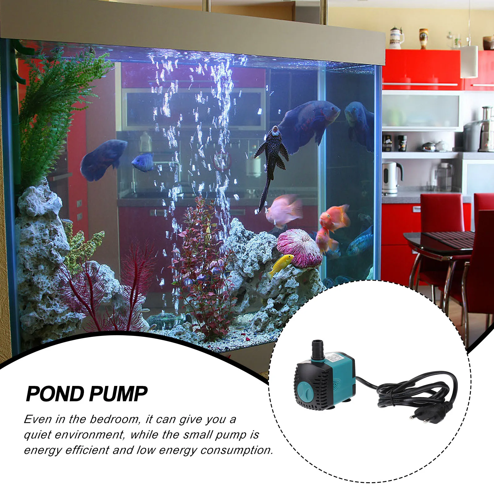 

1pc Small Submersible Pump For Aquarium Water Pump Pond Fountain High Lift Portable Eu Plug Energy Efficient Quiet
