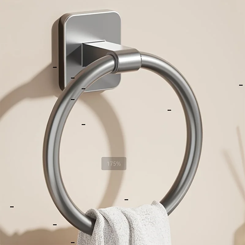 Towel rack, bathroom wall, space aluminum, black towel ring, hand towel rack, towel hook, suitable for bathroom, kitchen (black)