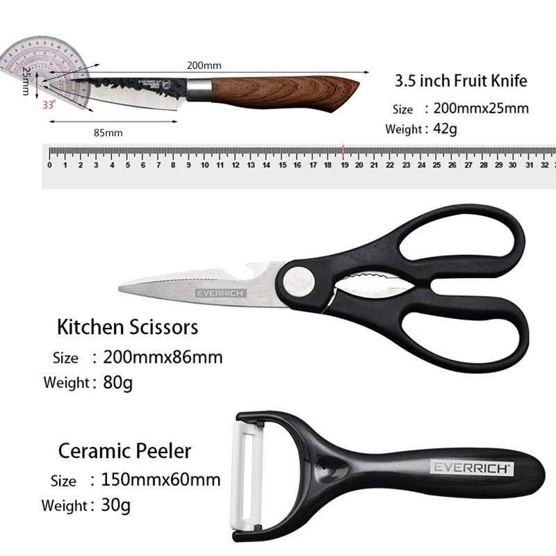 Stainless Steel Kitchen Knives Set Tools Forged Kitchen Knife Scissors Ceramic Peeler Chef Slicer Nakiri Paring Knife Gift Case