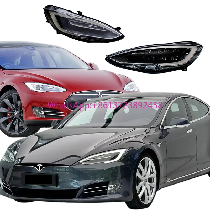 

For 2014-2019 Tesla Model S LED Headlight Replacement 8000K Color Temperature Upgrade Smoked Black 2017-2022 Car Headlights