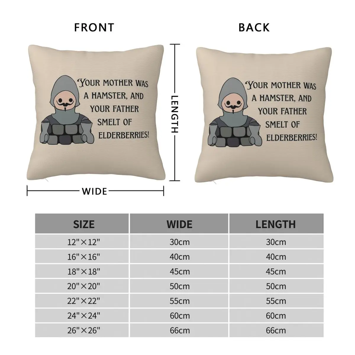 Monty Python And The Holy Grail French Taunt Square Pillowcase Polyester Linen Velvet Printed Throw Pillow Room Cushion Cover