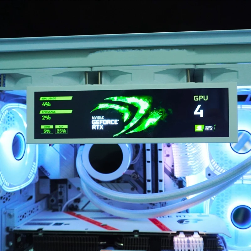 XTECH 8.8Inch Computer Temp Monitor (Dynamic Theme Supported), IPS Type C Secondary Screen CPU RAM HDD Data FPS Monitor