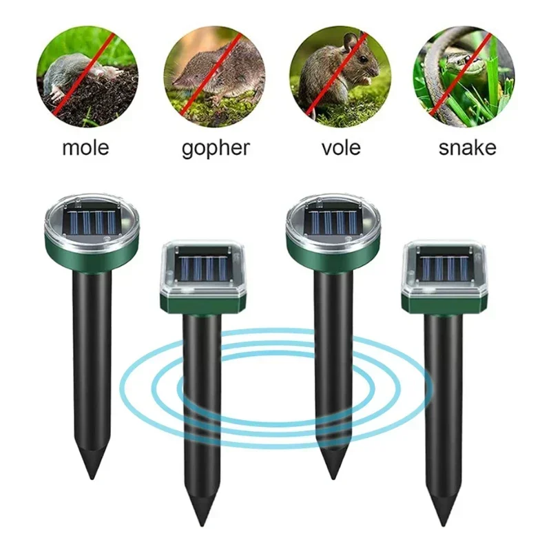 Outdoor Ultrasonic Pest Repeller Garden Mole Repellent Solar Power Ultrasonic Mole Snake Bird Mosquito Mouse Control Garden Yard