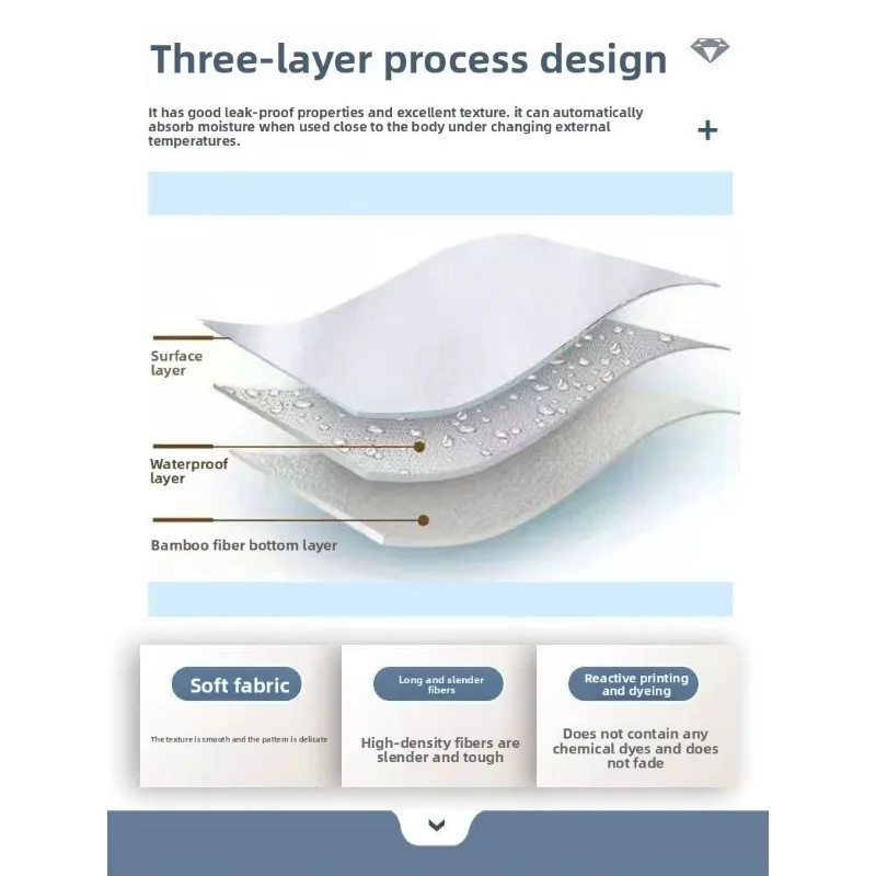 قابل للغسل وقابلة لإعادة الاستخدام مقاوم للماء حفاضات الكبار السراويل القطنية المضادة للتسرب التبول اللاإرادي حماية أزرار إطباقية قابلة للتعديل سلس البول #5