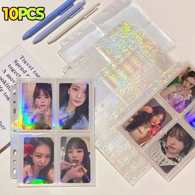 10pcs A5 Photo Card Binder Inner Pages Photo Album Loose-leaf Sheets Clear Photocard Holder Binder Inlay Idol Card Collect Book