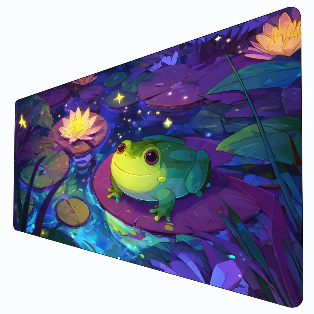

Милая лягушка и пруд лотоса, дизайн MTG Playmat, волшебная карта, боевой коврик, нескользящий, прочный, 35X60 см, командный игровой коврик, Tapete Magic mtg