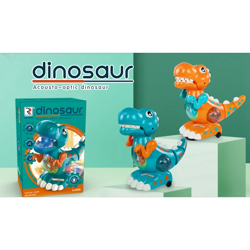 Juguetes eléctricos de iluminación musical de dinosaurio, juguetes para niños, juguete para regalo al aire libre