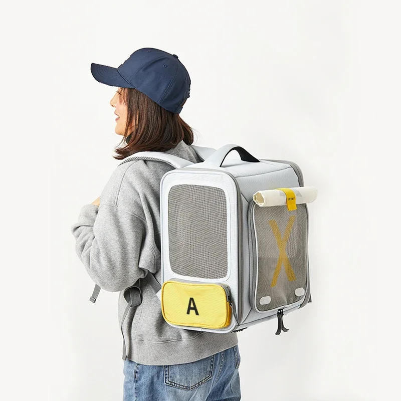 Expandable Portable Pet Puppy Pet Backpack Cat Carrier Backpack Foldable Breathable Outdoor bag for cat under 6kg cat transport