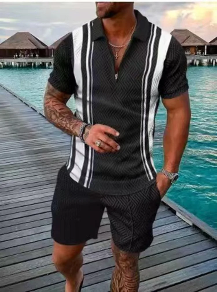 New Summer 2024 Men's suit explosion super hot casual fashion sportswear 3d digital printed men's lapel short sleeve beach suit