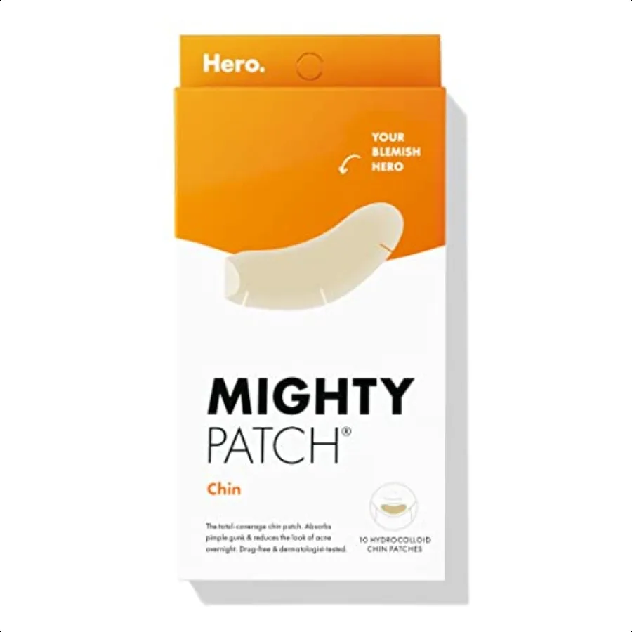 Mighty Patch Chin Patch XL Contoured Hydrocolloid Chin Patch for Blemishes and Pimples NonIrritating 10 Count
