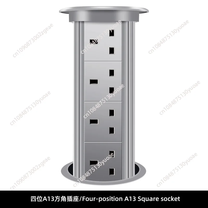 Motorized Lifting Pop Up Tower Power Outlet Hidden Mounted Kitchen Worktop USB Type C Socket With Speaker Wireless Charging