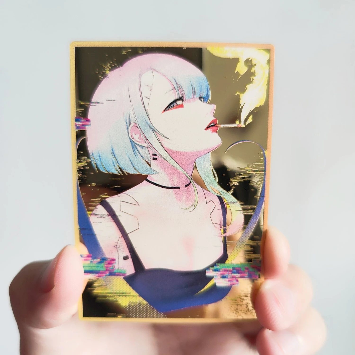 

Cyberpunk Lucy Metal Cards ACG Edgerunners Anime Girls Diy Gift Toys Game Anime Collection Cards