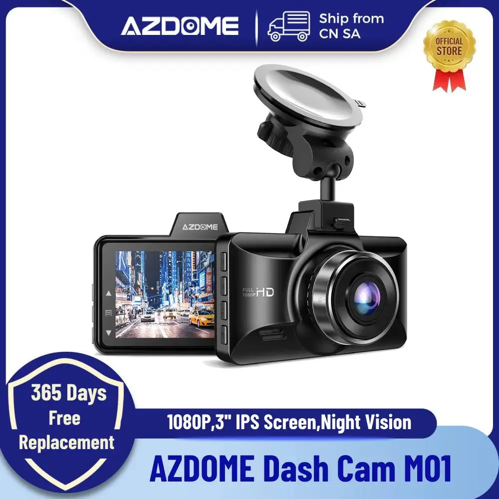 AZDOME M01 Dash Cam 1080P 3'' IPS Screen Night Vision Car Camera Loop Recording G-sensor Audio Recording Car Driving Recorder