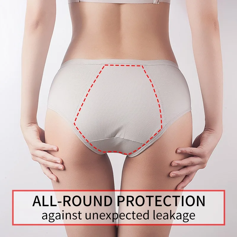ملابس داخلية نسائية مانعة للتسرب سراويل فسيولوجية مريحة مقاومة للماء من القطن عالي الخصر سراويل داخلية نسائية