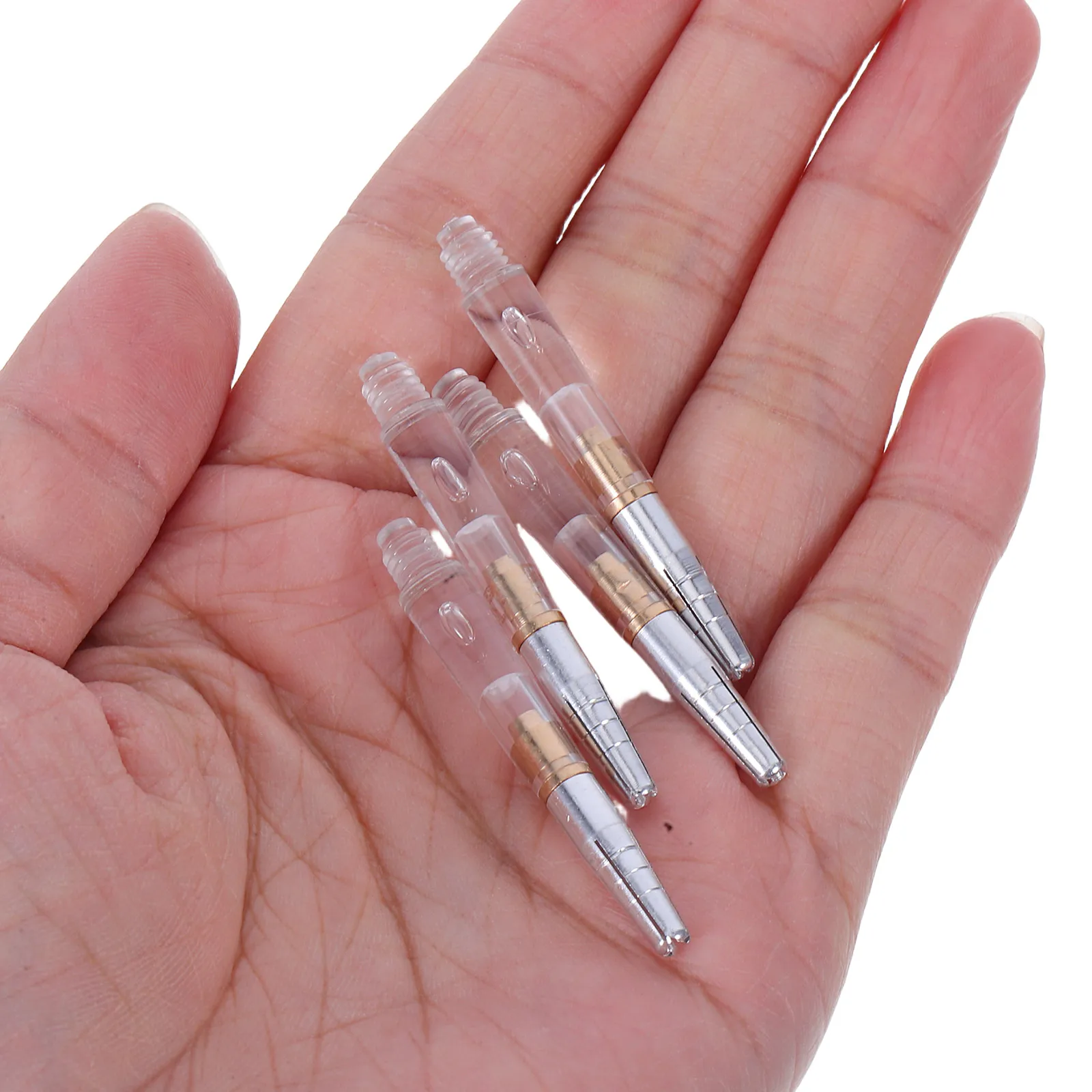 

4pcs Clear Crystal Rotatable Dart Shafts High Transparency Durable Plastic Soft Tip Stable Flight Path Compatible With Most Dart
