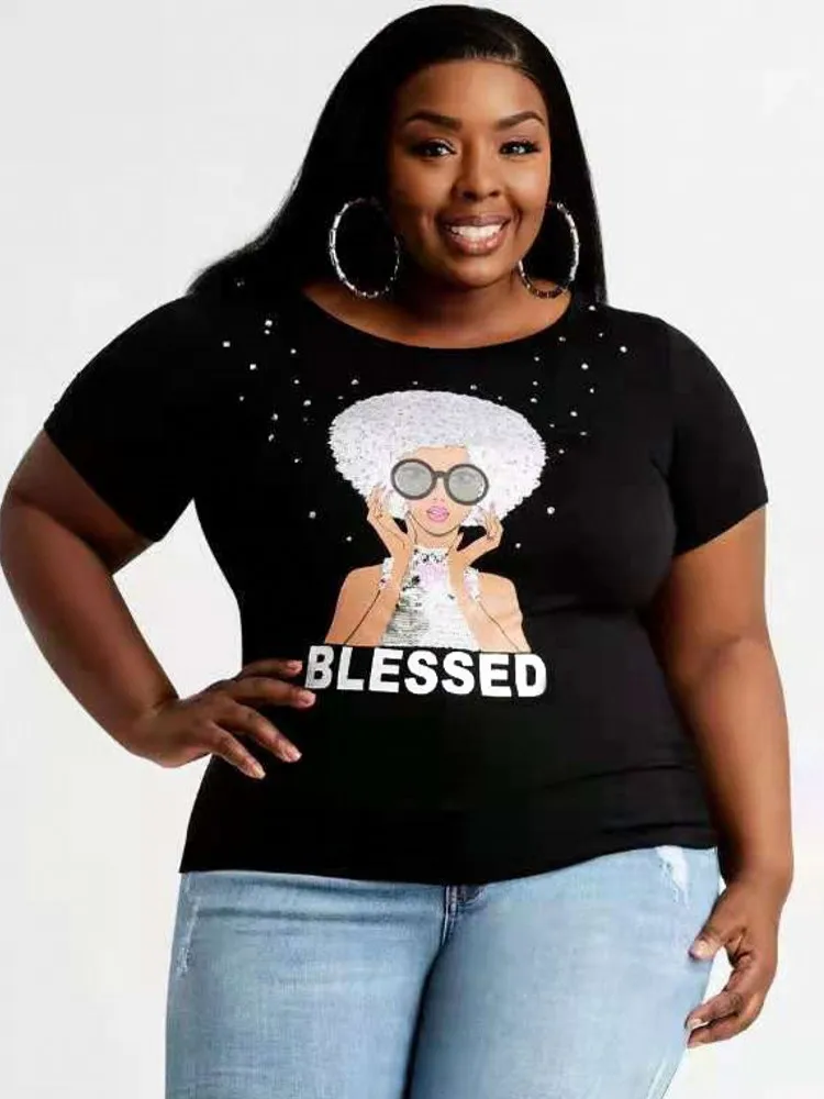 

Женские свободные топы размера плюс XL-4XL, женская повседневная футболка с круглым вырезом и короткими рукавами и карманами, весна-лето 2026, новый стиль, оверсайз